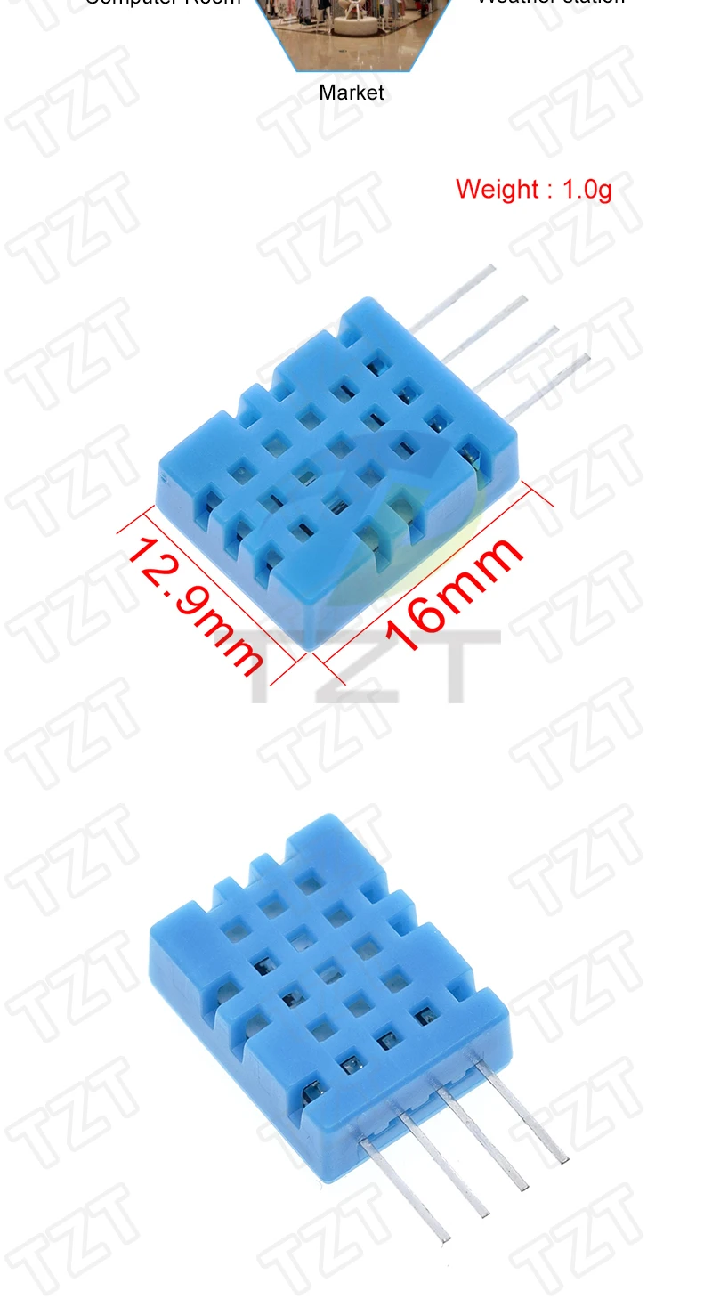 Digitale Temperatur- und Feuchtigkeitssensoren TZT DHT11 DHT22 AM2302 AM2301 AM2320 MW33 Sensor und Modul für Arduino elektronisches DIY – Detail 3