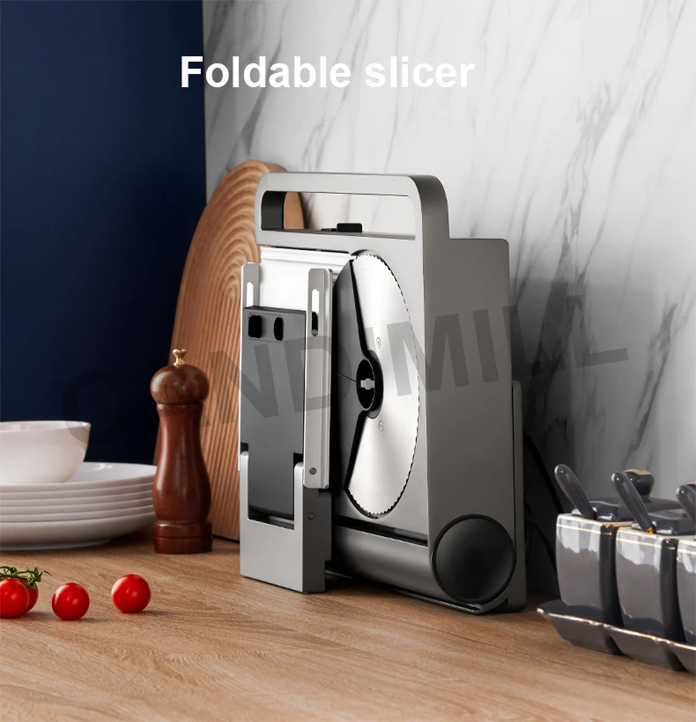 كانديميل 220 فولت لفات لحم الضأن الكهربائية قطاعة اللحوم المفرمة المنزلية الصغيرة الخبز آلة تقطيع الطعام