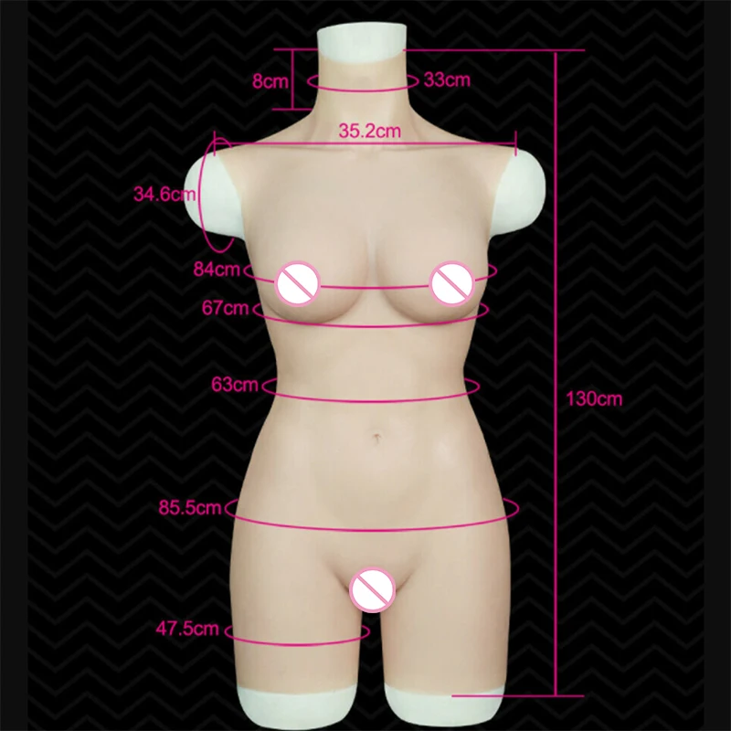KnowU Silicone Braest Forms Half-length Bodysuit C Cup For Transgender Crossdresser Cosplay Post-Mastectomy Recovery