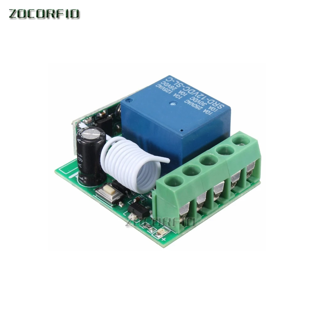 433Mhz Universele Draadloze Afstandsbediening Schakelaar DC 12V 1CH Relais Ontvanger Module en RF Elektronisch Slot/lichtregeling