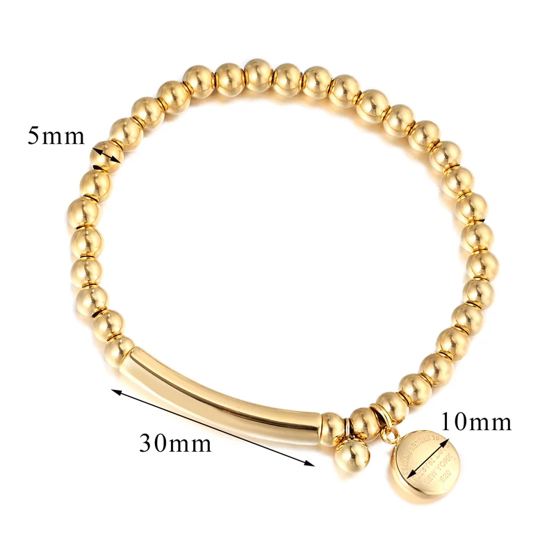 Bead Bracelet Hang Carve Forever Love Round Bean Woman Bracelet Stainless Steel Top Quality Fashion Brand Jewelry Drop Shipping