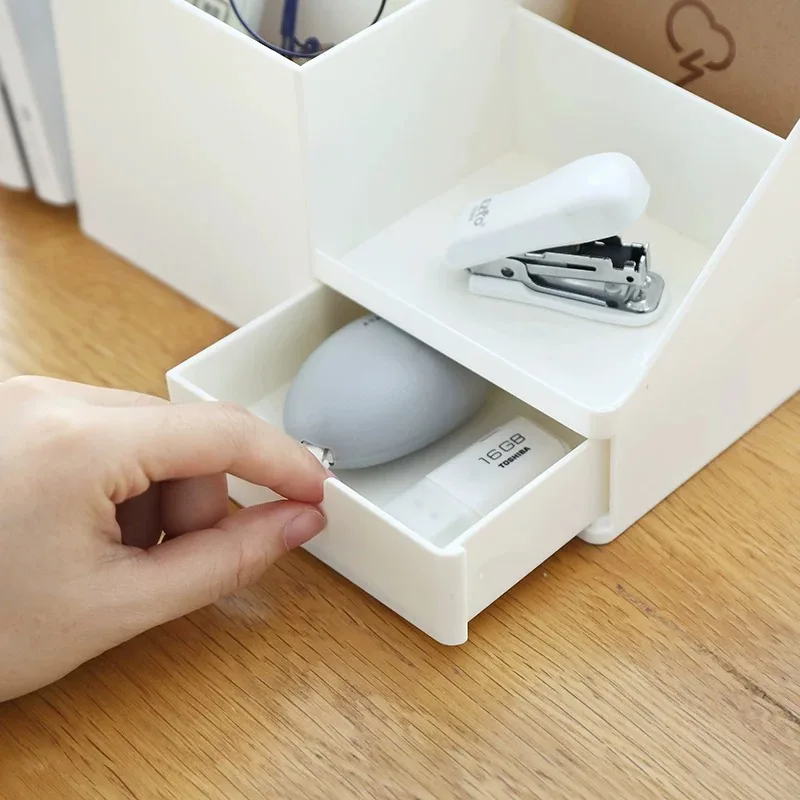 Sharkbang-organizador de escritorio ABS para oficina, soporte de almacenamiento, lápiz, bolígrafo, artículos diversos, caja de insignias, papelería,