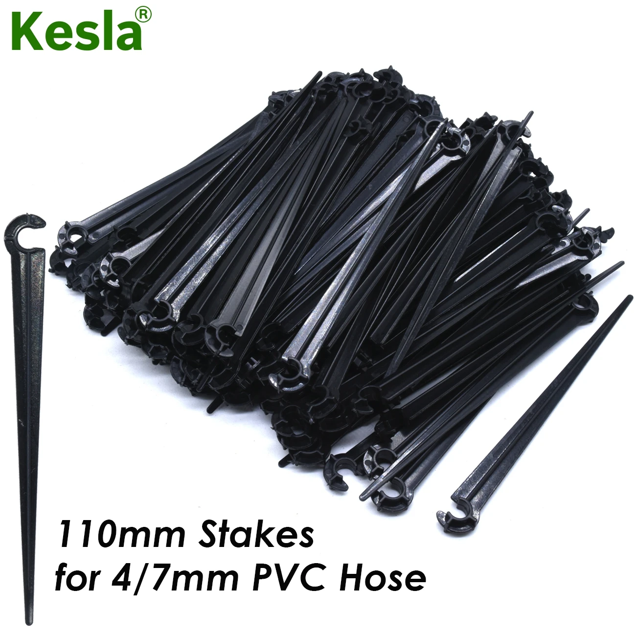 KESLA 50PCS 11cm 20cm 1/4\'\' Fixed Stake Support Holder for 4/7mm Watering PVC Hose DrIp Irrigation Home Garden Flowerpot Fitting