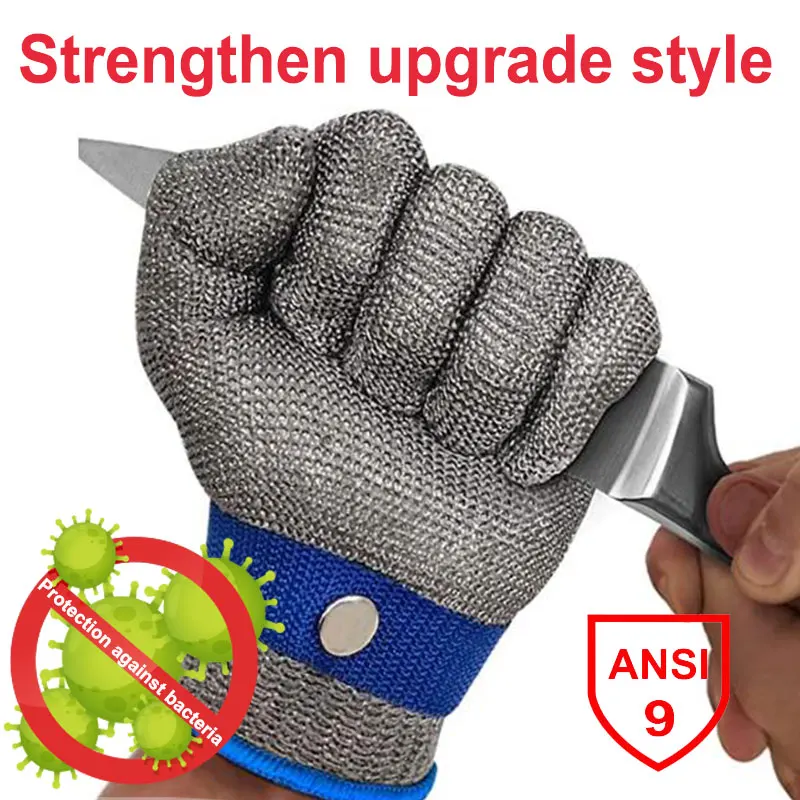 

NMSafety 100% Stainless Steel Level 9 Mesh Butcher Glove With Protection Against Bacteria High Quality Safety Work Gloves