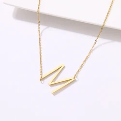 316L Stainless Steel Large SIZE 26 Letters Necklace For Women Pendant Collar Initial Necklaces For Women Jewelry Gifts NO Fade