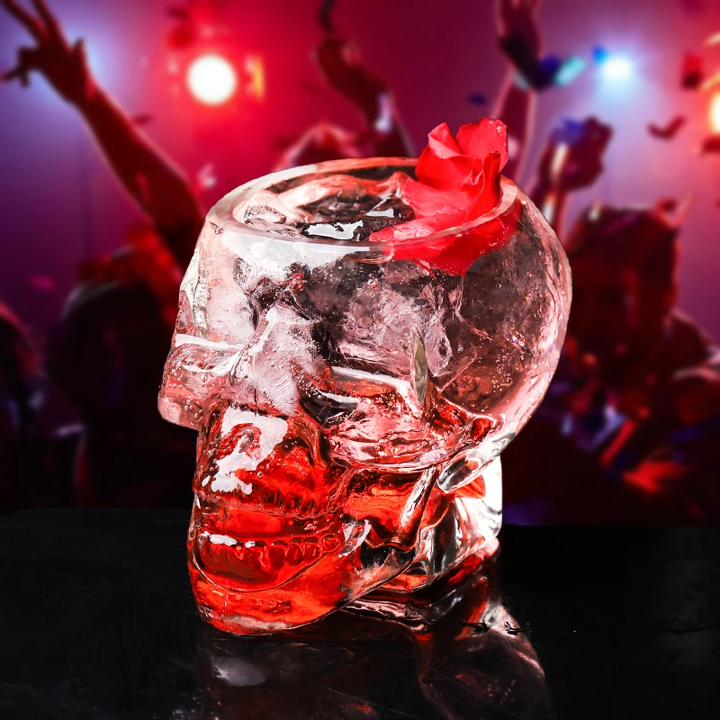 Creative Skull Glass Cup Beer Cocktail Glass Wine Cups Tea Mug Heat Resistant Coffee Mugs For Gift Bar Drinkware Accessories