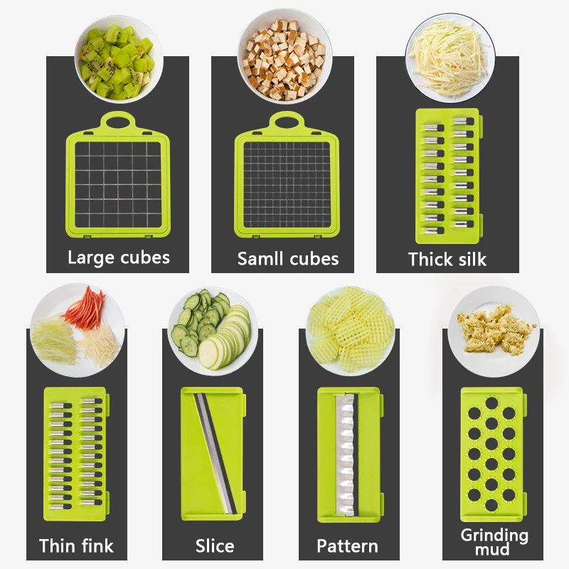 Konco Multi-functional Vegetable Fruits Tool Potato Masher ricer Vegetable Mandoline slicer Peeler Cutter Carrot Shredder Grater