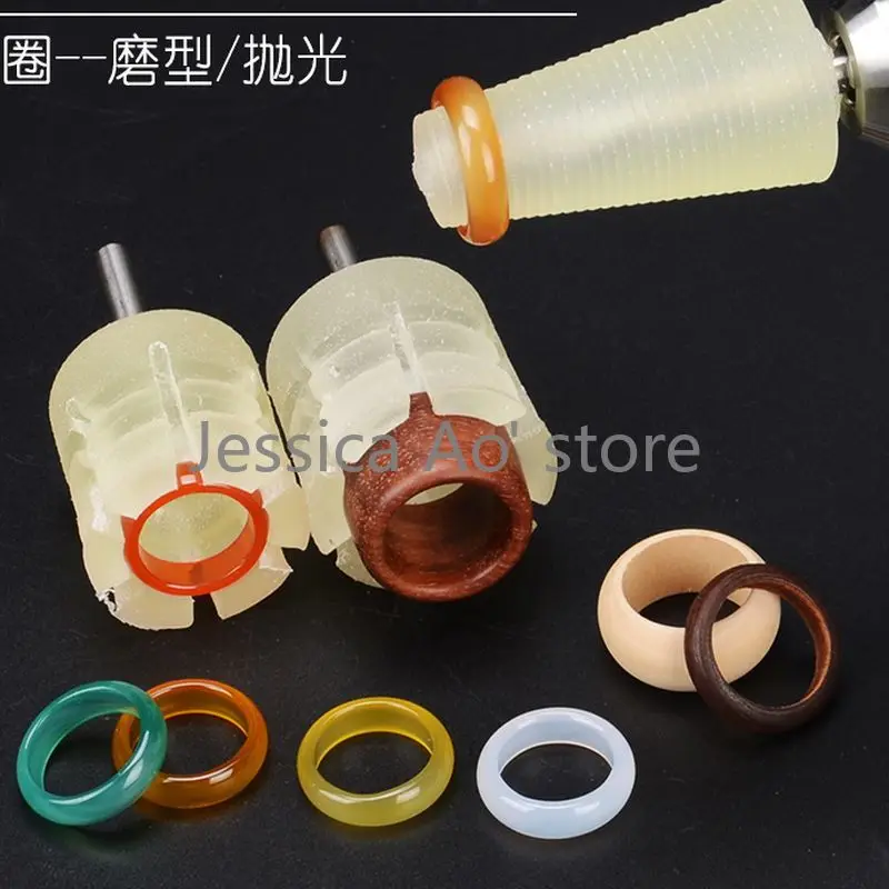 14-25mm Universal Size Agate Jade Ring Polishing Tools Ring Grinding Conical Sleeve Fixing Rod Processing Tool Silicone Mandrel