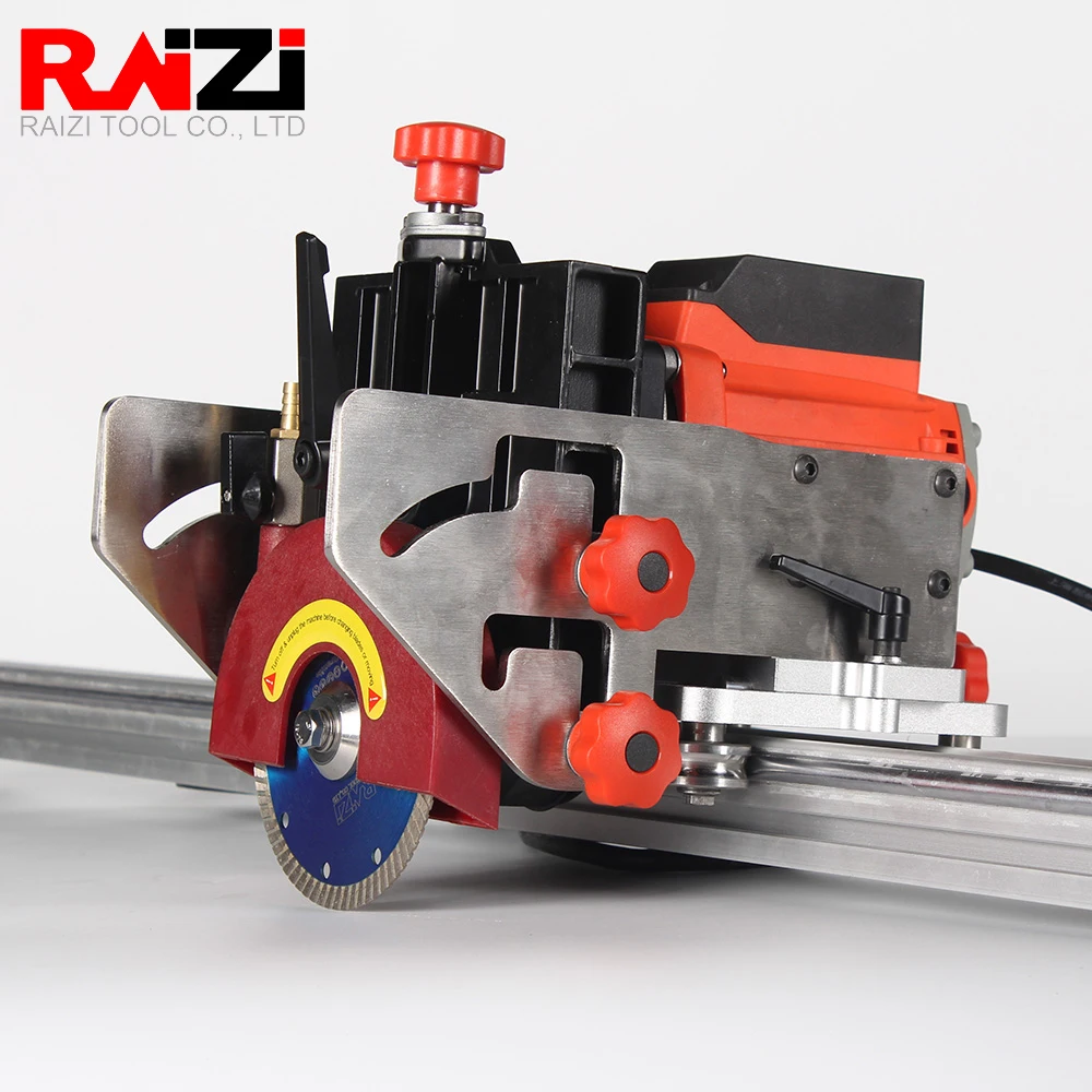 Raizi Versatile 45 degree Cutting Machine with Rail 220/110V Large Format Granite Stone Miter Vertical Large Format Tile Cutter