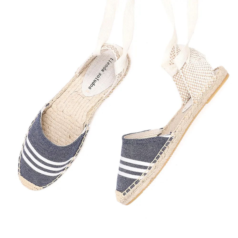 2021 sandali Casual che vendono vera canapa T-strap Flat con Open Sapato Feminino Sapatos Mulher scarpe espadrillas da donna