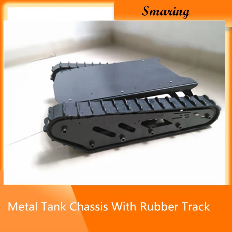 Metal Tank Chassis With Rubber Track Caterpillar Pdrail Crawler Tracked Vehicle Big Size Large Bearing Load DIY RC Toy Kit