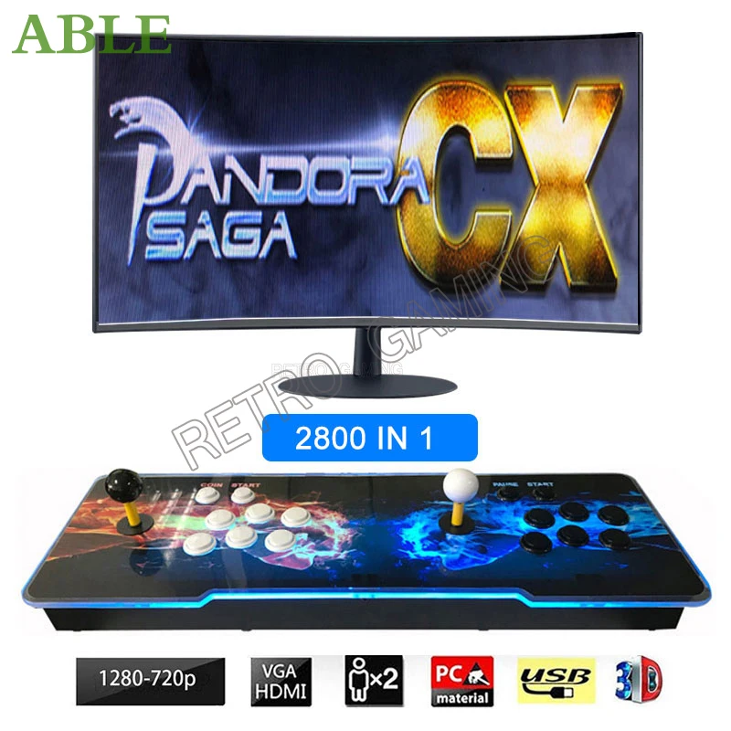 

NEW Pandora Saga CX 2800 In 1 Console Arcade Game Machine With LED USB HDMI/ VGA 15hz crt Outp For Arcade cabinet