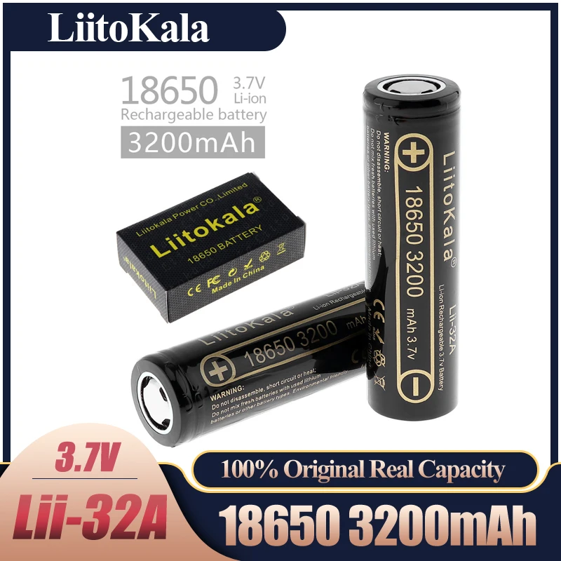 

LiitoKala Lii-32A 3.7V 18650 3200mAh MH1 10A Li-ion Battery Rechargeable 18650 e-BIKE Battery Electric balanced