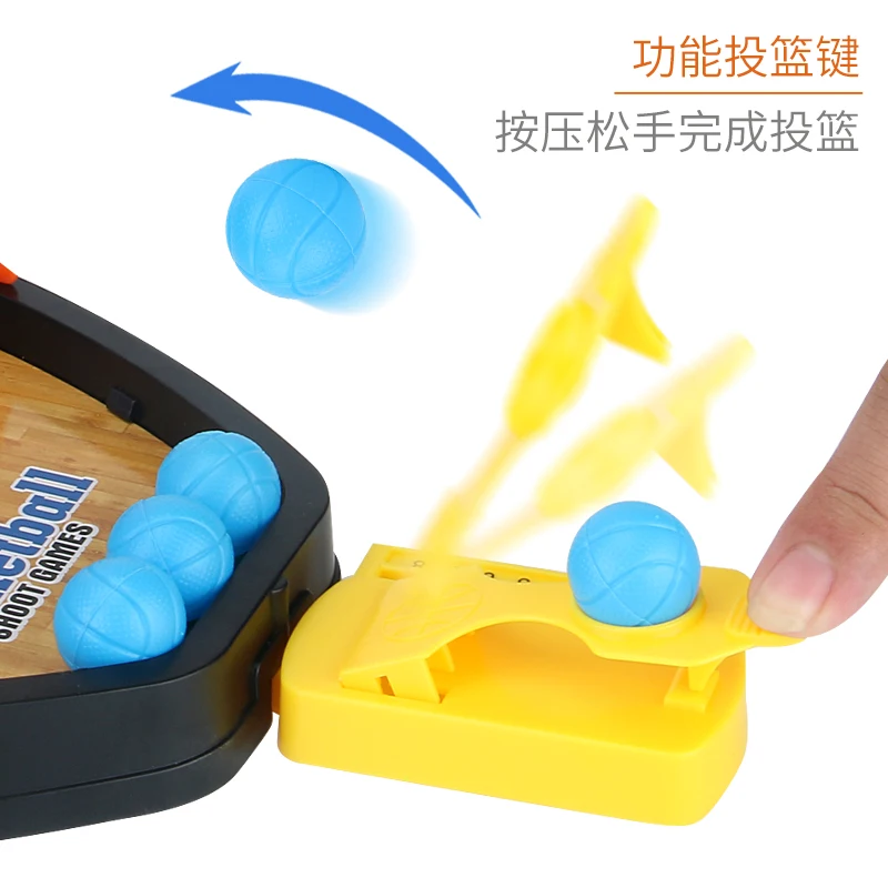 Kids Plastic Sport Table Toy Double-sided Finger Basketball Shooting Game