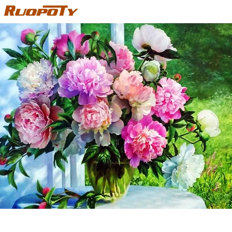 RUOPOTY Diamond Embroidery Sale 5D DIY Diamond Painting Full Square Mosaic Flowers Picture Of Rhinestone Diy Gift For Home Decor