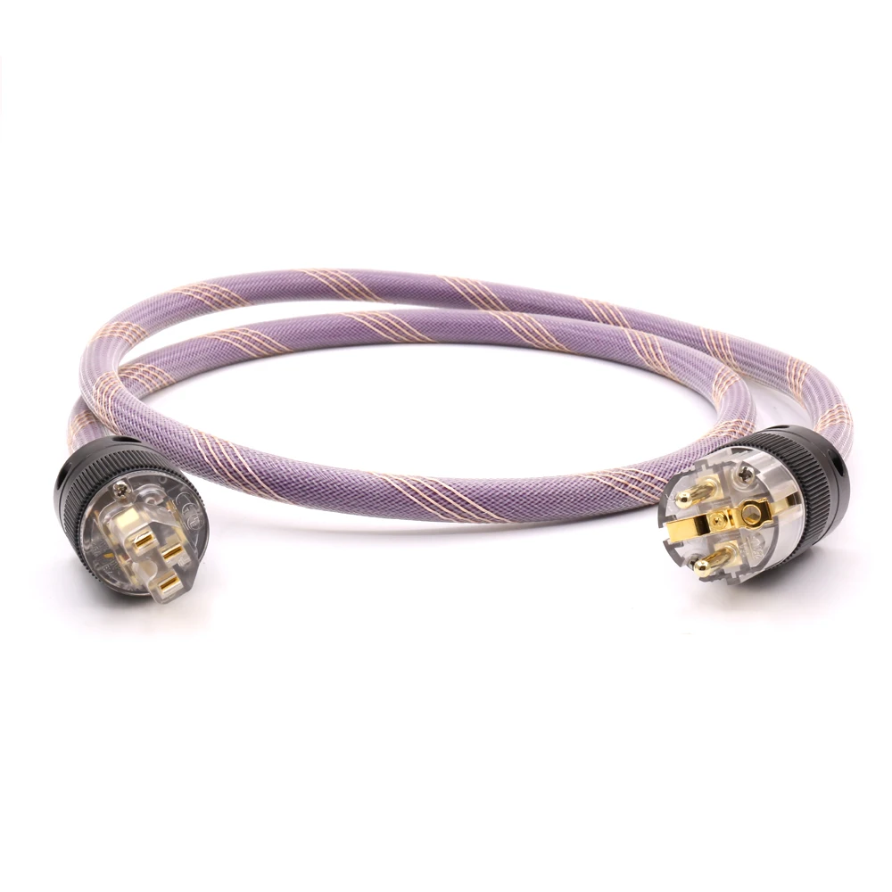 สายสัญญาณเสียงไฮไฟ D507 AC-313สัญญาณเสียงไฮไฟ OFC ทองแดง AC สายจ่ายไฟ SCHUKO ชุบทอง P078ETG ปลั๊กไฟ EU