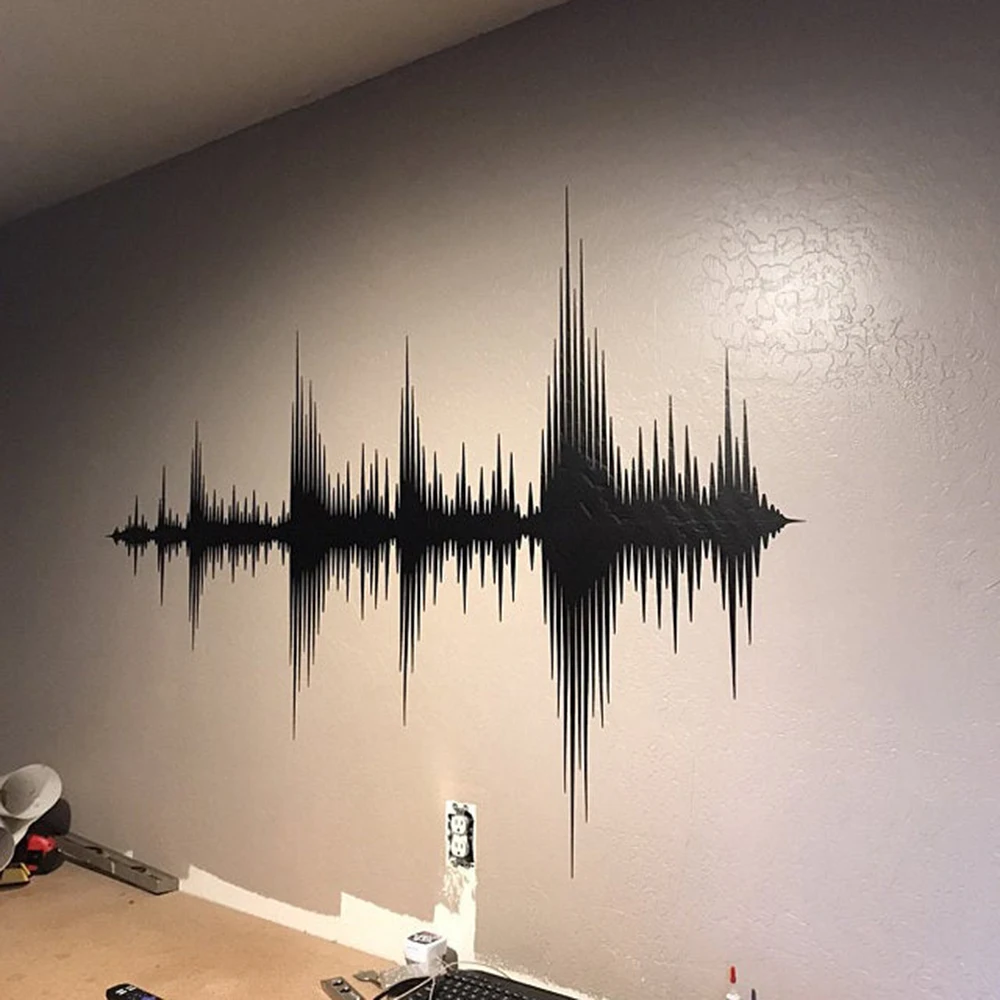 Audio Wave Wall Decal Sound Wave Art Vinyl Sticker Recording Studio Music Producer Room Decor Wallpaper Large Size E211