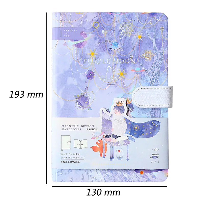 Fairy Tale Theme Notebook Magnetic Buckle A5 Size 224 Color Page Diary Book Student Cartoon Cute Notepad