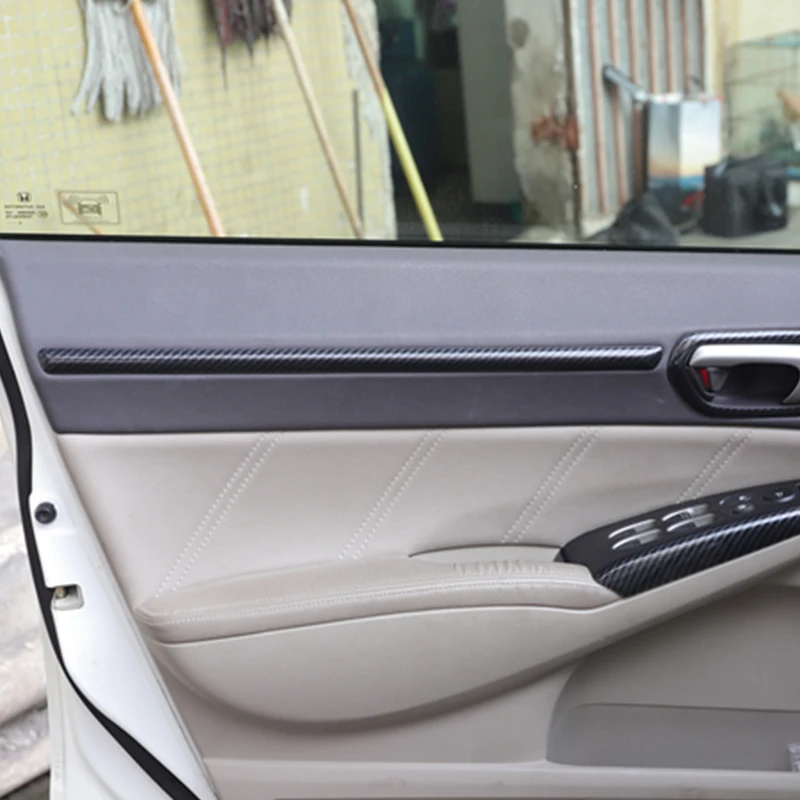 For honda civic 2006-2011 car Power window switch Window lifter trim, Carbon fiber pattern Interior Door sticker 2007 2008 2009