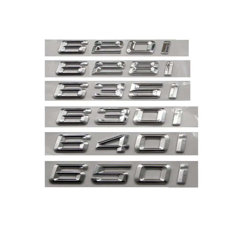 

For BMW 6 Series Chrome Symbols 620i 625i 630i 634i 635i 636i 640i 645i 650i 655i 660i 670i 678i 680i 666i Emblems