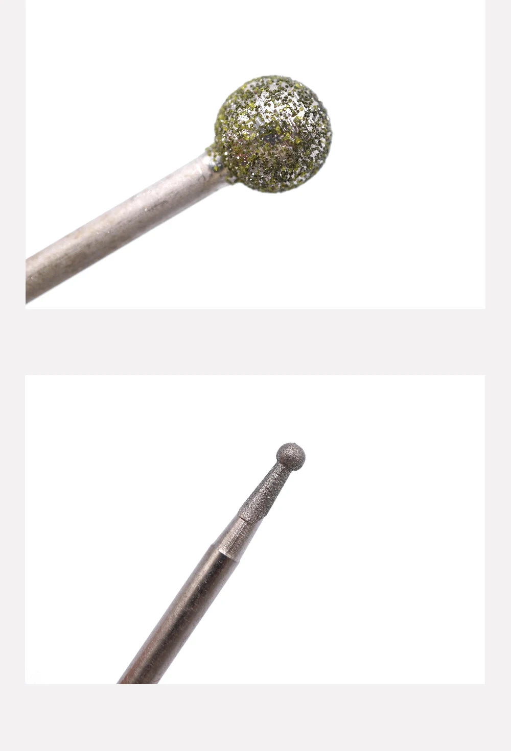 Reilyn 20 Stück kugelförmige Diamantschleifköpfe 2,35 mm 120 # Grobes Grit für Jade-Polier-, Form- und Schleifwerkzeuge – Detail 7