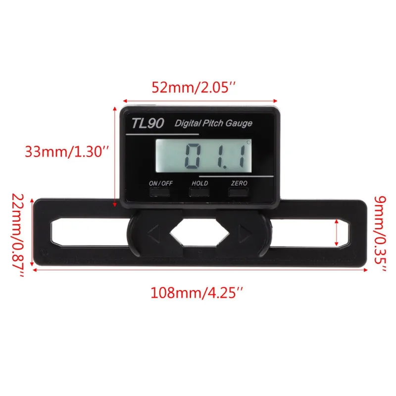 RC Logger TL90 Digital Pitch Gauge LCD Backlight Display Blades Angle Measurement for Align TREX 250 450 500 700 RC Helicopters