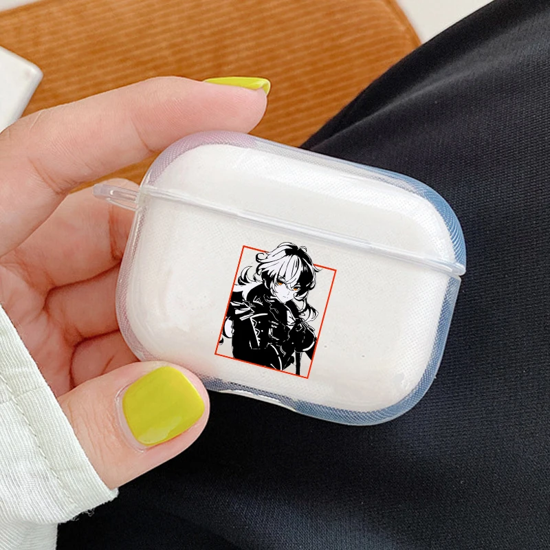 Genshin Impact Cartoon etui na słuchawki dla Airpods Pro śliczne bezprzewodowe słuchawki z Bluetooth obejmuje miękkie etui TPU wyczyść Capa Coque