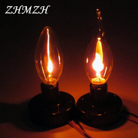 10pcs/lot 3W E14 Tungsten bulbs E27 Flame Lamp Bulb AC220V Flicker Flame Led Candle Light Bulb Mulation Vintage Fire Lighting