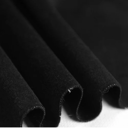 Double cashmere black 90% wool fabric 850g/meter thick warm double-deck two layers two side,WF062