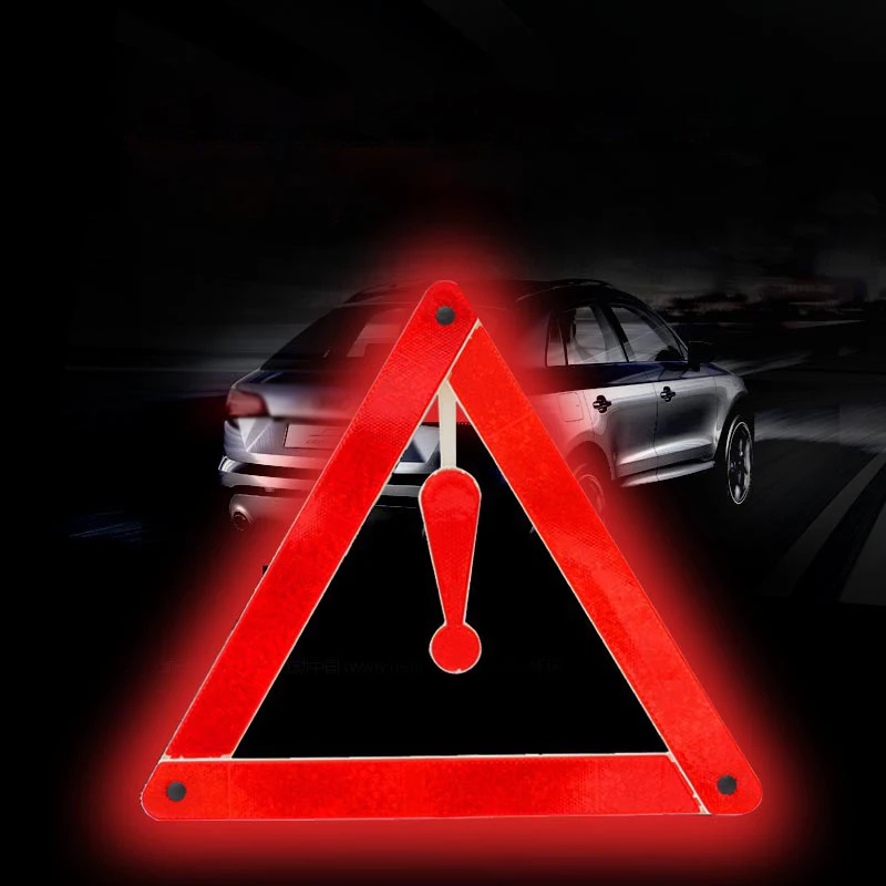 Car Reflective Triangle Sign Safety Stop Warning Board Foldable Vehicle Emergency Breakdown Tripod Reflector