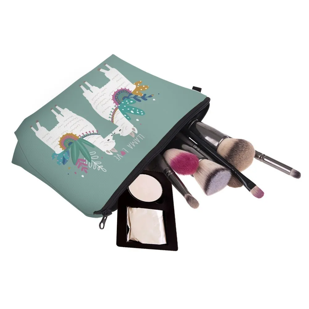 Deanfun Waterproof Makeup Bag Printing Llama Love Cosmetic Bags Travel Cosmetic Pouchs Organizer Storage Dropshipping 51434