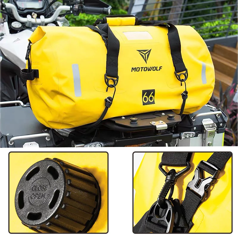 

Motorcycle Waterproof Tail Bags Back Seat Bags 90L 66L Motorbike Scooter Sport Luggage Travel Rear Seat Bag Pack 40L Tank Bags