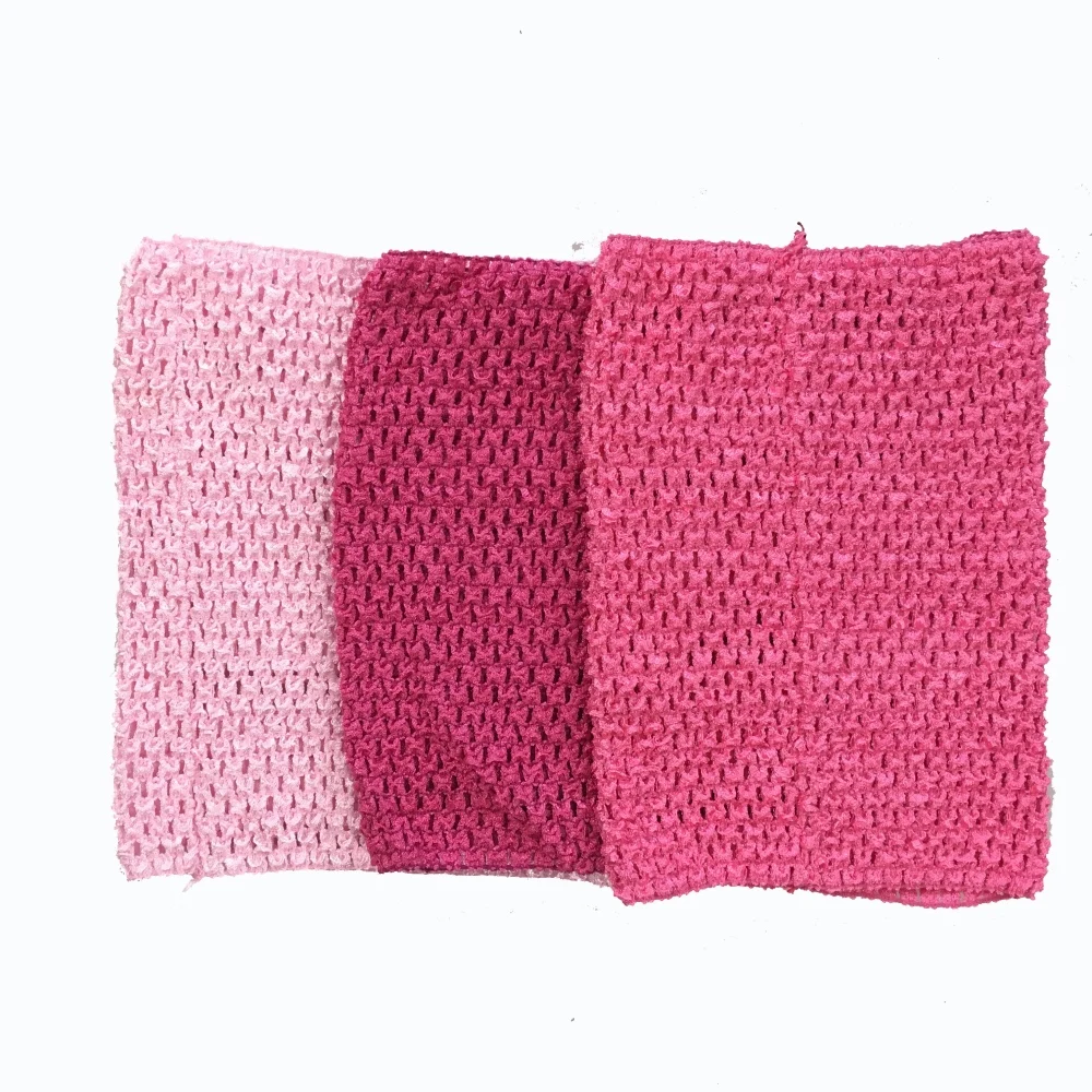 Colorful Baby 9inch Crochet Knit Tube Top 23*20cm Waffle String Elastic Corset Wrapped Chest Tops Girls Hair bow Accessory 40pcs