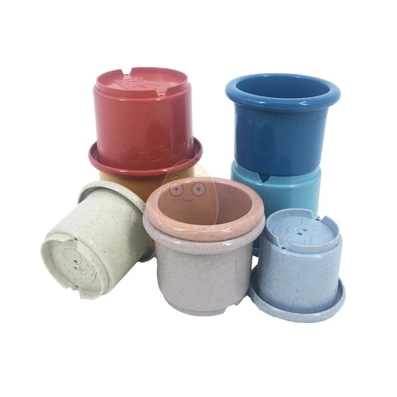 Đồ Chơi Xếp Hình Cốc Rơm Lúa Mì Đồng Hồ Cát Môi Trường Gấp Tháp Tắm Chơi Nước Bộ Đồ Chơi Giáo Dục Sớm Cho Trẻ Sơ Sinh