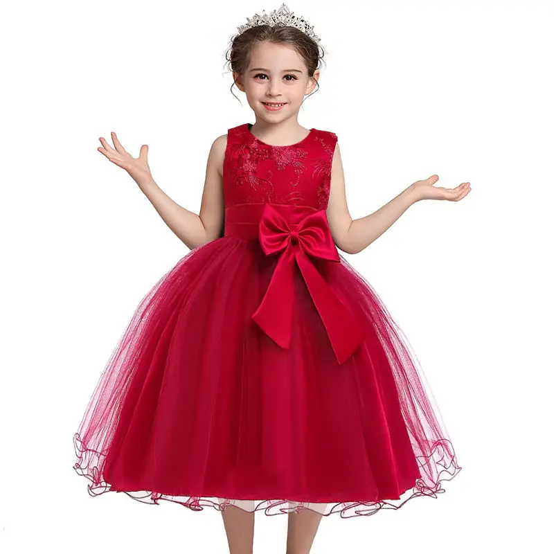 

2019 New Solid Color Princess Dress Girls' Pettiskirt Autumn and Winter Dress Stage Performance Dress Vest Gauze Skirt