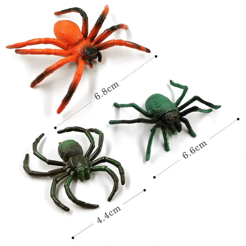 12pcs Simulation Spider Insect Animal Model Lifelike Action Figure Diy Home Decor Educational Gift For Children Kids Hot toy Set