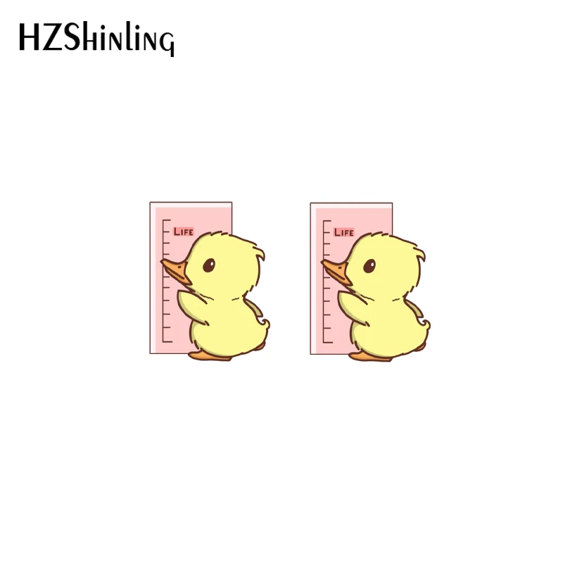 2021 New Baby Funny Yellow Duck Stud Earring Cute Animal Acrylic Resin Earrings Epoxy Handmade Jewelry Gifts Girl