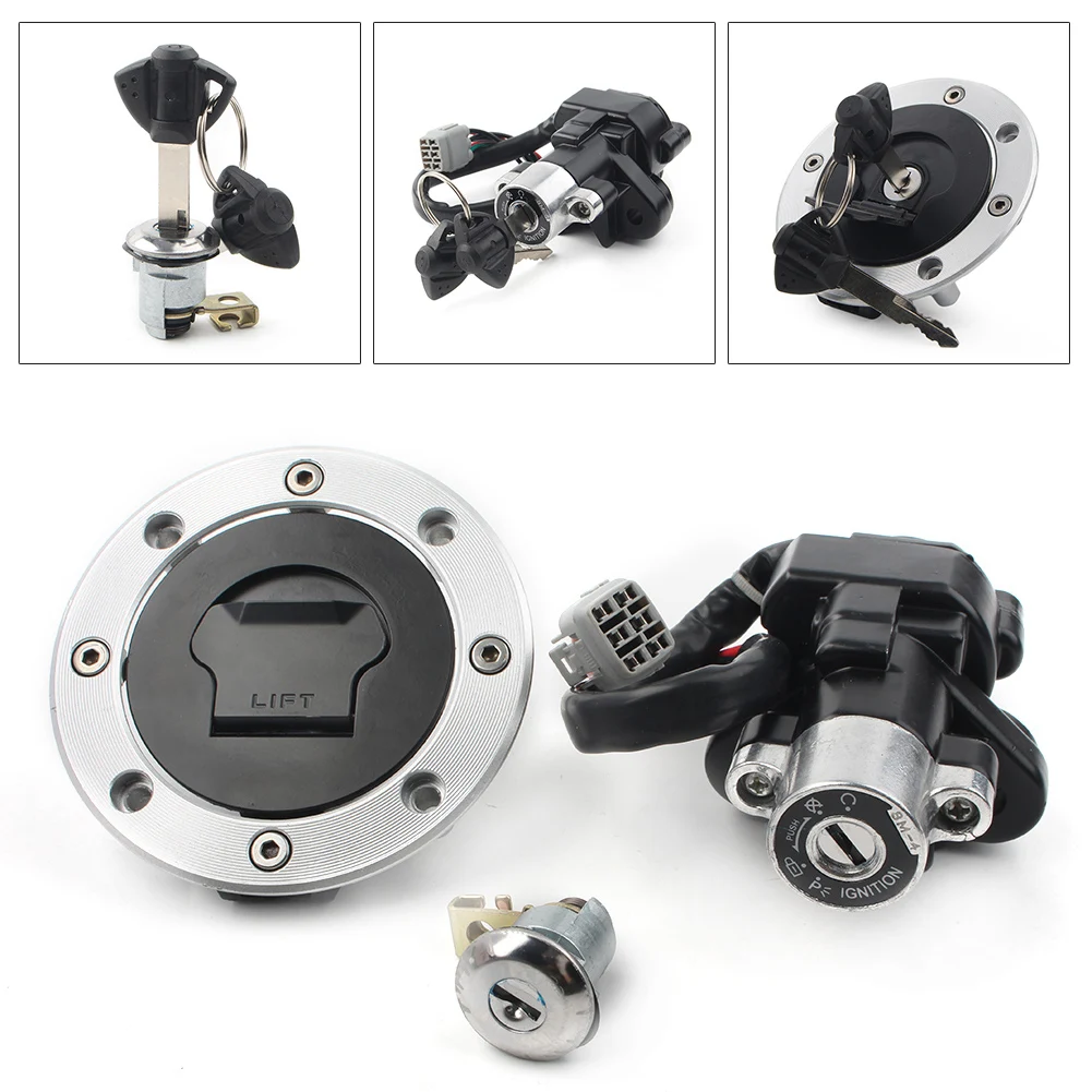 Motorcycle Ignition Switch Seat Lock Fuel Gas Cap Tank Cover 2 Keys For Suzuki VStrom 1000 DL1000 V-Strom 2002 03 04 05 06-2009