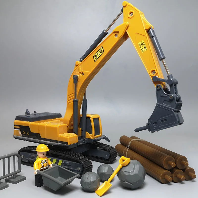 Hot-selling plastic engineering truck model,1:50 excavator grab wood toy,wood transport truck,free shipping