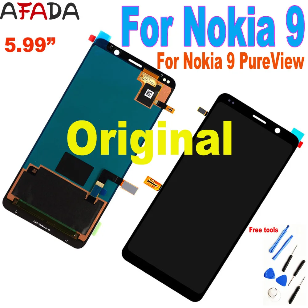 

Original 5.99" For Nokia 9 PureView LCD Display Touch Screen Digitizer Assembly Replacement For Nokia 9P TA-1094 A-1087 TA-1082