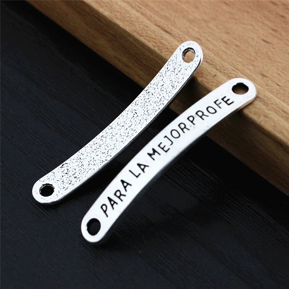 10 sztuk moda hiszpański PARA LA MEJOR MAMA AMIGA złącza wisiorek tybetański srebrny DIY bransoletka zapięcia koraliki 44x7mm K06216 — zdjęcie 6