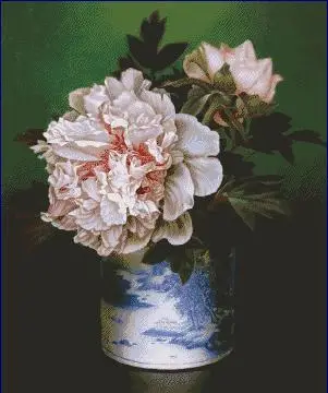 

Mixed Stitch Peony vase Top Quality Embroidery Needlework 14CT Unprinted Cross Stitch Kits DIY Art Handmade Home Decor