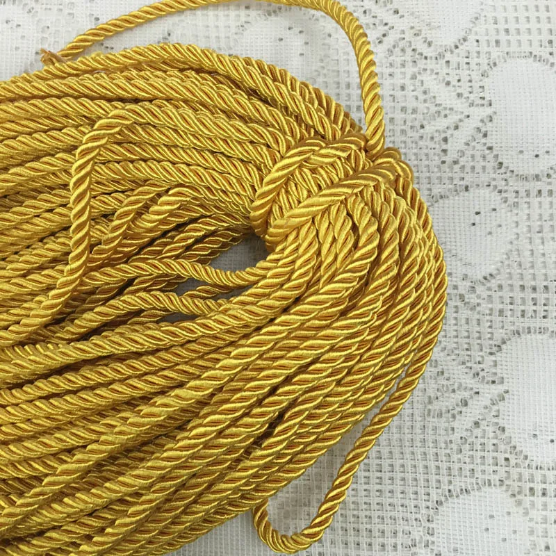 5 meters 8mm 3 Shares Twisted Cotton Nylon Cords Colorful DIY Craft Braided Decoration Rope Drawstring Belt Accessories JK2020