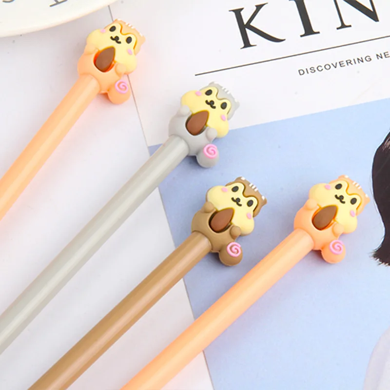 30 PCS Creative Cute Little Pine Mouse Melon Seeds Neutral Pen Small Animal Black Stationery Stationery Pens for School