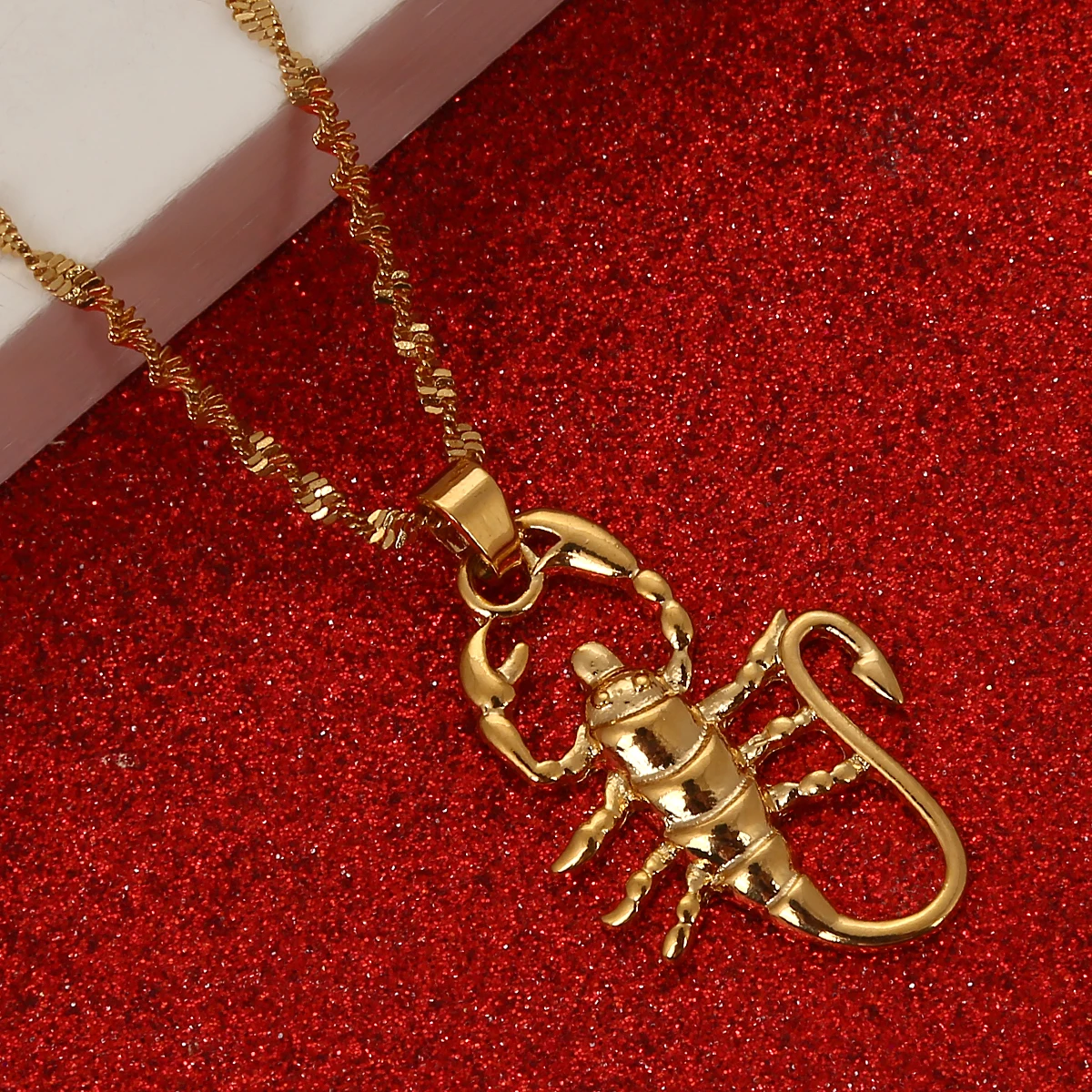 Gold Color Scorpion Pendant Necklace Zodiac Constellation Astrology Trendy Chain Jewelry