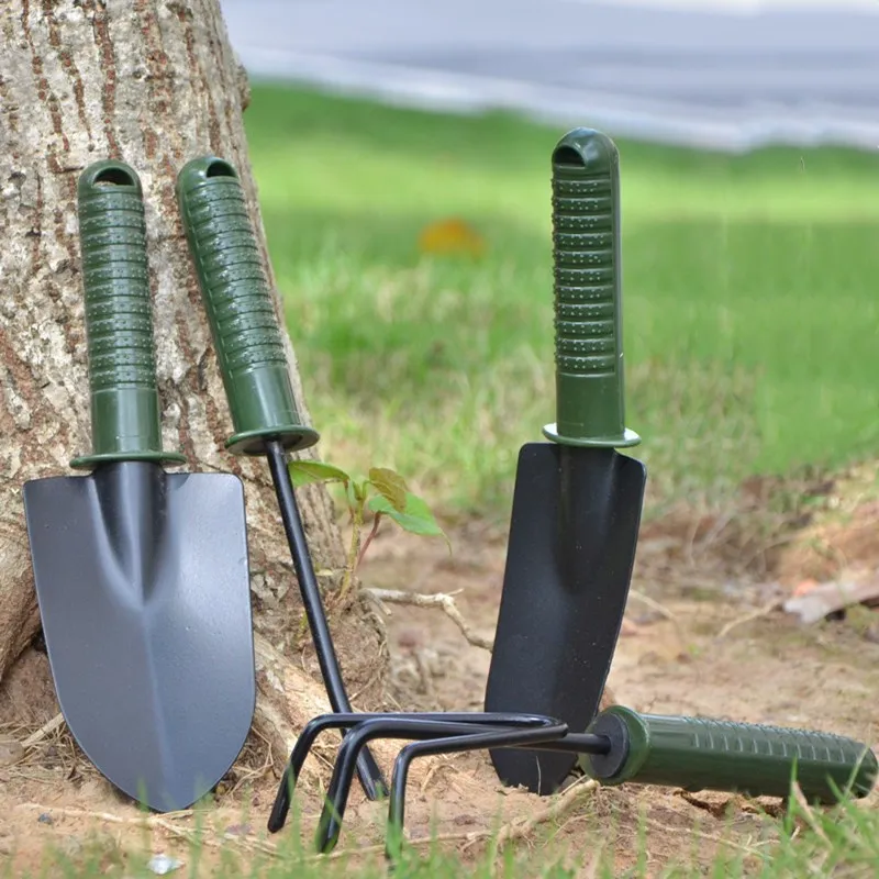 4pcs Garden Shovel Spade Trowel Rake Set Flower Planting Helper Transplanted Cultivator Weeder Weeding Fork Digging Tools