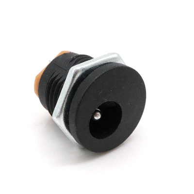 10Pcs DC-022 5.5x2.1mm DC Power Socket Plug Jack DC Connectors Round Hole Screw Nut Interface Panel Mounting DC022 5.5-2.1