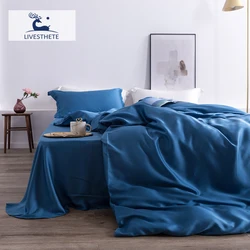 Liv-Esthete Luxury 100% Silk Bedding Set Mulberry Top Grade Healthy Beauty Quilt Cover Flat Sheet Pillowcase Queen King Bed Set