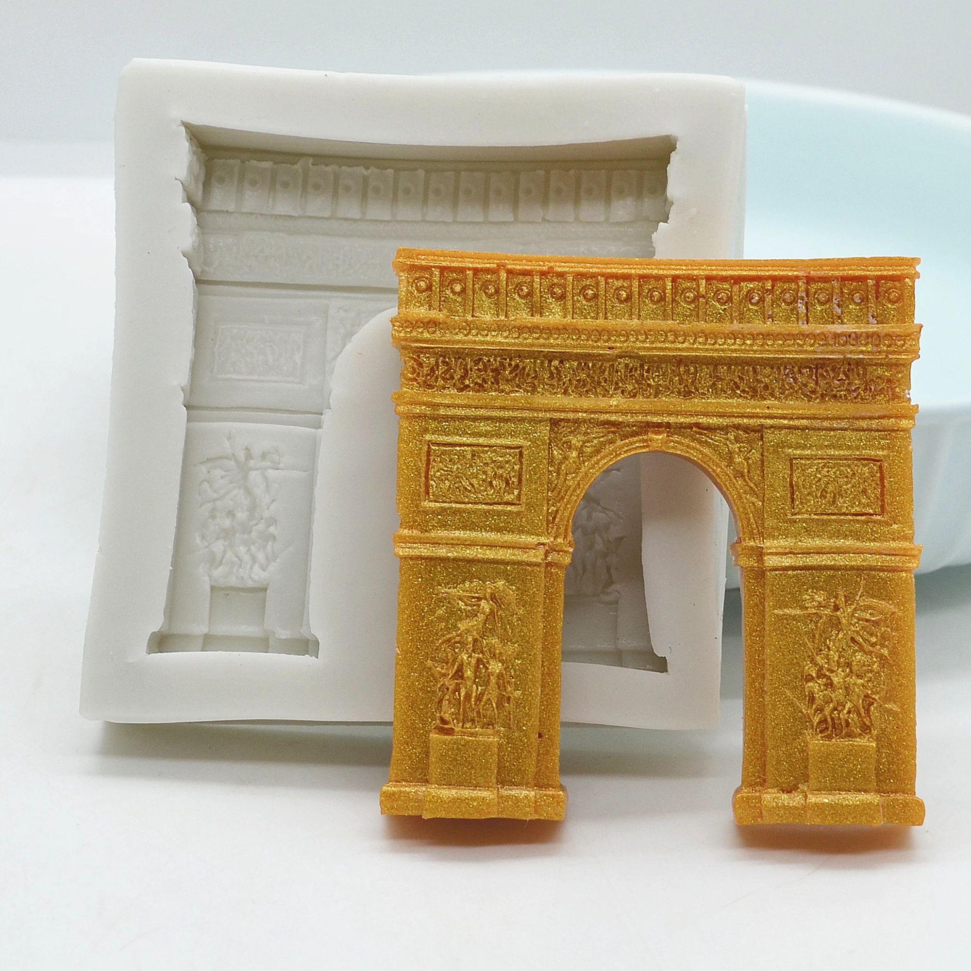 Door Cake Border Silicone Molds Fondant Cake Decorating Tools Triumphal Arch Cupcake Chocolate Mold Baking Accessories