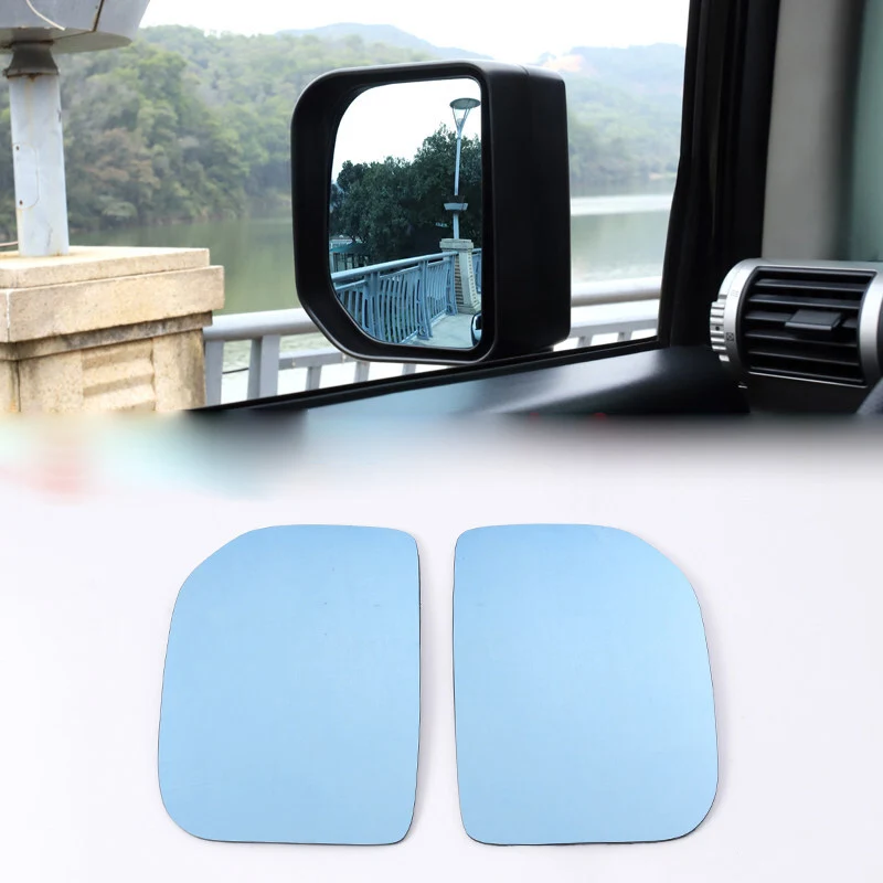 1 Pair 2PCS Side rearview mirror blue glass lens For Toyota FJ Cruiser 2009 2010 2011-2014 Wide view anti glare side car mirrors